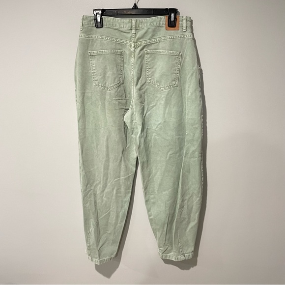 Zara Slouchy Darted Jeans Light Green Size 8 - Picture 3 of 5